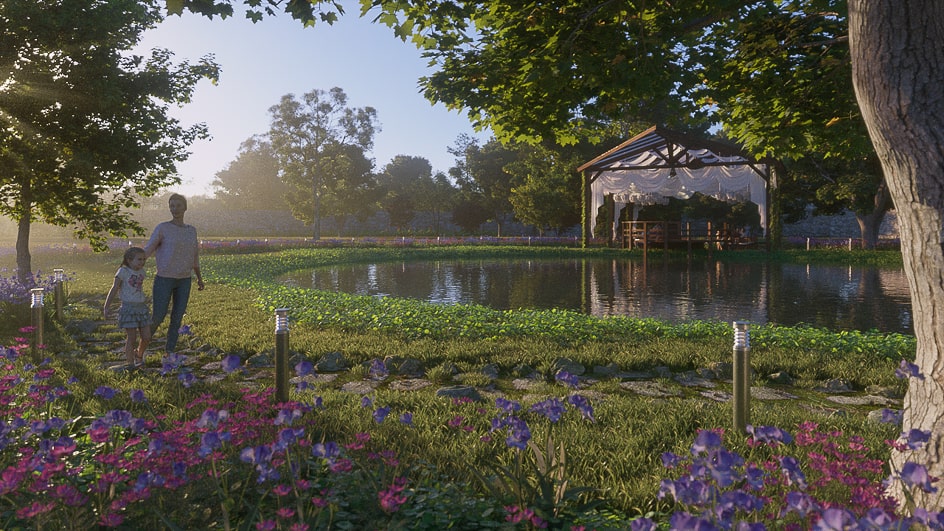 Projeto de paisagismo para o lago do Sítio Harmonia